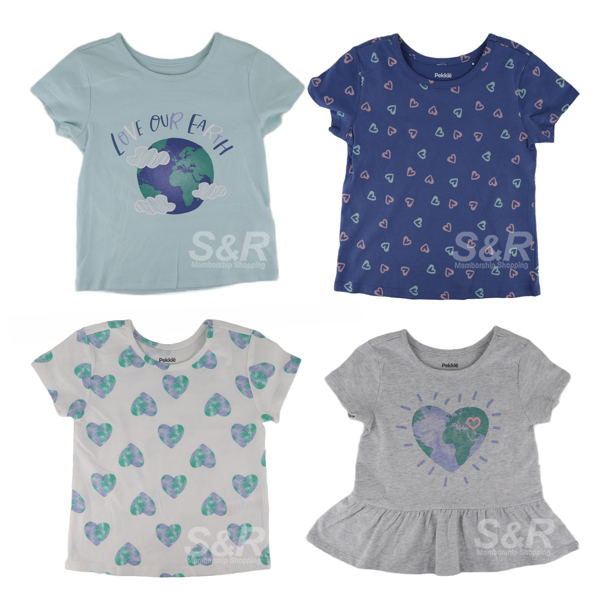 Pekkle Girls Assorted Shirt 4 pcs